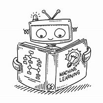 Image result for Robot Reading a Book Black and White