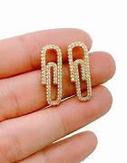 Image result for Paper Clip Earrings Gold