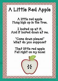 Image result for Apple Poem Kindergarten
