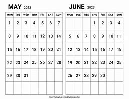 Image result for May/June All Month Calendar