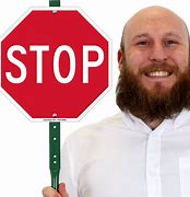Image result for Mah Holding Stop Sign