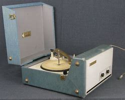 Image result for Vintage Suitcase Style Record Player with Hinged Speakers