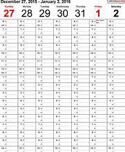 Image result for Year Calendar with Weeks