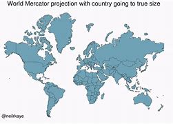 Image result for World Map vs Actual Size