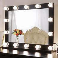 Image result for Lighted Makeup Vanity Mirror Battery