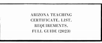 Image result for Arizona Teaching Certificate