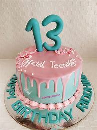 Image result for Blue Cake for 13th Birthday Girl
