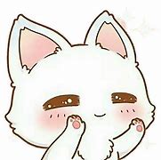 Image result for Cute White Anime Cat Face