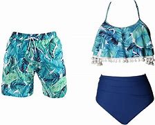 Image result for Men and Woman Wearing Matching Swimsuits