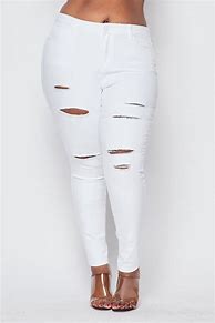 Image result for Plus Size White Denim Jeans