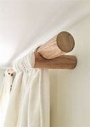 Image result for Wooden Shelf Curtain Rod