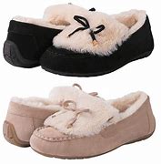 Image result for Women's Blsck Slippers with Black Fur