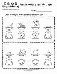 Image result for Kindergarten Worksheets Weight