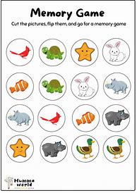 Image result for Memory Activities for Kids Worksheets