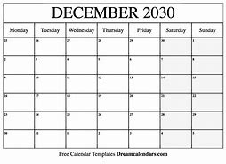 Image result for December 2030 Calendar