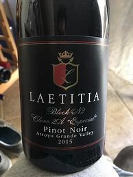 Image result for Laetitia Pinot Noir Black Label Block Y8 Clone 2A