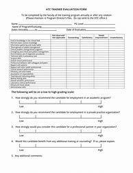 Image result for Training Evaluation Form for Trainees