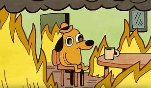 Image result for This Is Fine Dog Smoking