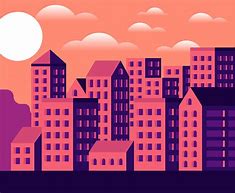 Image result for Sunset City Illustration