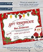 Image result for Gift Certificate From Santa