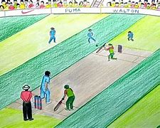 Image result for Cricket Pitch Drawing