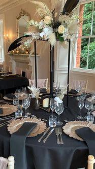 Image result for Black and Champagne Wedding Reception