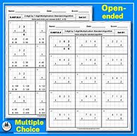 Image result for Multiplication Algorithm Worksheets