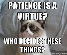 Image result for Paticence Is a Virtue Meme