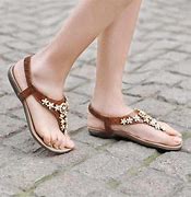 Image result for Flat Leather Sandals Shoes for Teen Girls