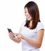 Image result for Woman Holding Phone Hapy