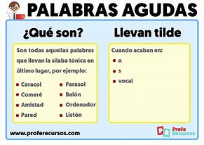 Image result for Cinco Palabras Agudas