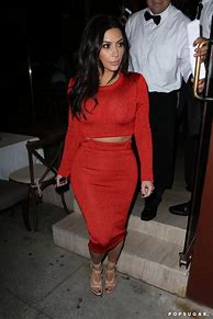 Image result for Kim Kardashian Red Dress Jul