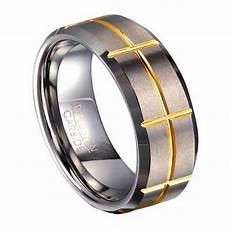 groove ring s tungsten ring with gold tone groove pattern groove ring s tungsten ring with gold tone groove pattern