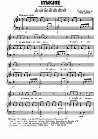 Image result for Piano Sheet Music Imagine by the Beatles