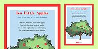 Image result for 10 Little Apple's Poem