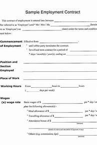 Image result for Sample Employment Contract Template Printable