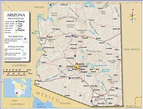 Image result for A Map of Arizona