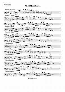 All 12 Major Scales Baritone B C Printable Pdf Download