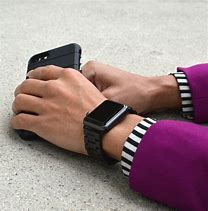 Image result for Black Apple Watch with White Band