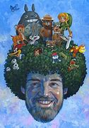 Image result for Bob Ross with Weed Cartoon