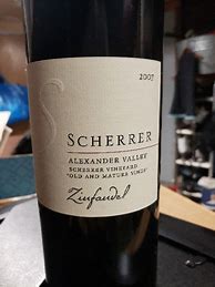 Image result for Scherrer Zinfandel Scherrer Shale Terrace