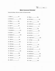 Image result for Metric to Standard Conversion Worksheet