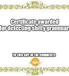 Image result for Meme Award Certificate