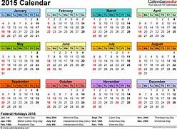 Image result for 2015 Calendar Printable One Page Free