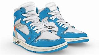 Image result for Jordan $1 Off White Yellow and Blue