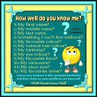 Image result for How Well Do You Know Me Template
