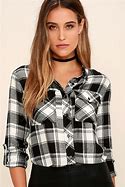 Image result for Black and White Tartan Top