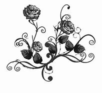Image result for Black and White Rose Border Clip Art