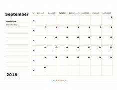 Image result for September 2018 Calendar Printable Org