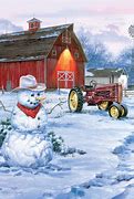 Image result for Farm with Snowman